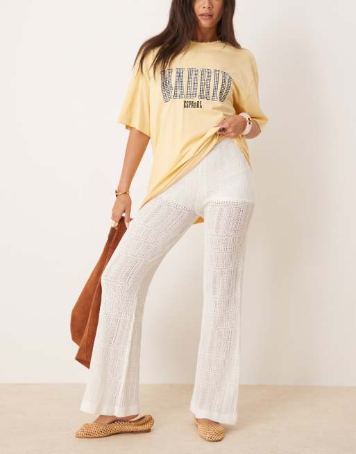 Scalpers - Pantalon en maille pointelle - Blanc