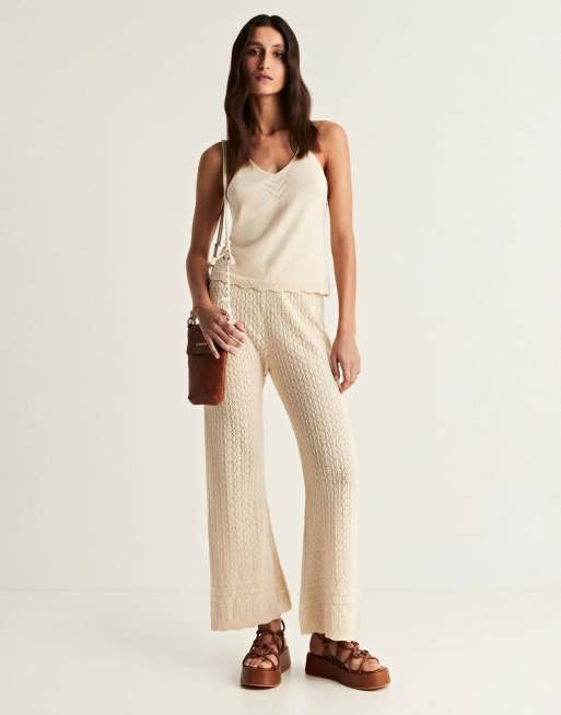 Scalpers - Pantalon en maille pointelle - Écru