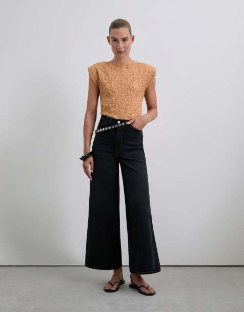 Scalpers - Pantaloni culotte neri in denim - view 1