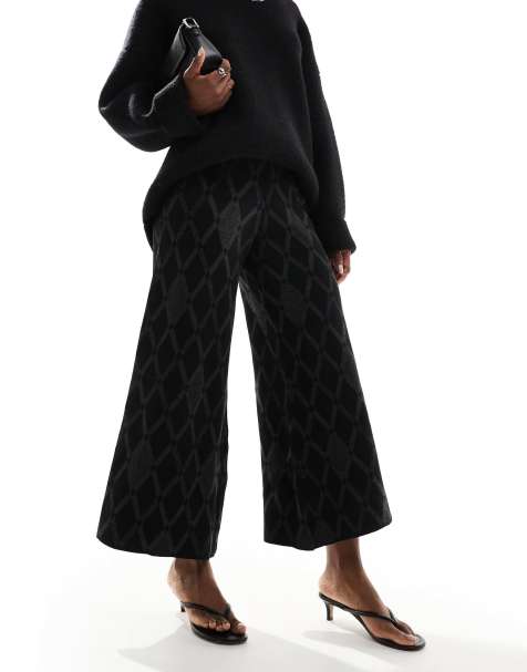 Scalpers - Pantaloni neri in maglia a rombi - view 1