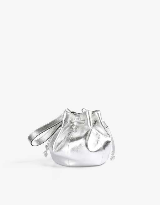 Scalpers party leather bag in silver