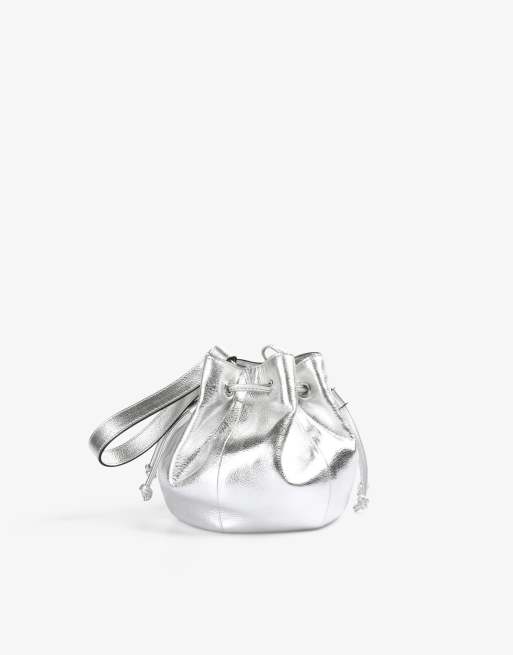 Scalpers – Party-Tasche in Silber aus Leder