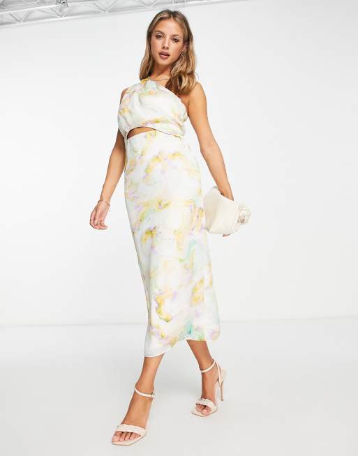 Scalpers – Pau – Midikleid in Flieder mit One-Shoulder-Träger