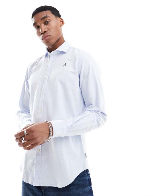 Scalpers - Peach F - Camicia Oxford blu a righe