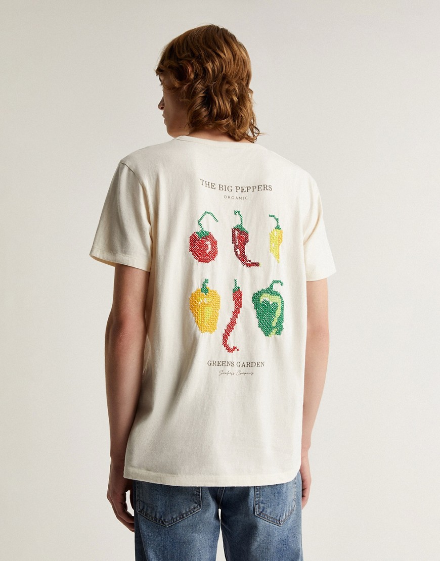 Scalpers peppers t-shirt in off white