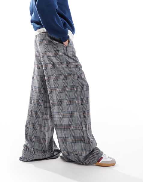 Scalpers Plaid Pants In Blue - view 1