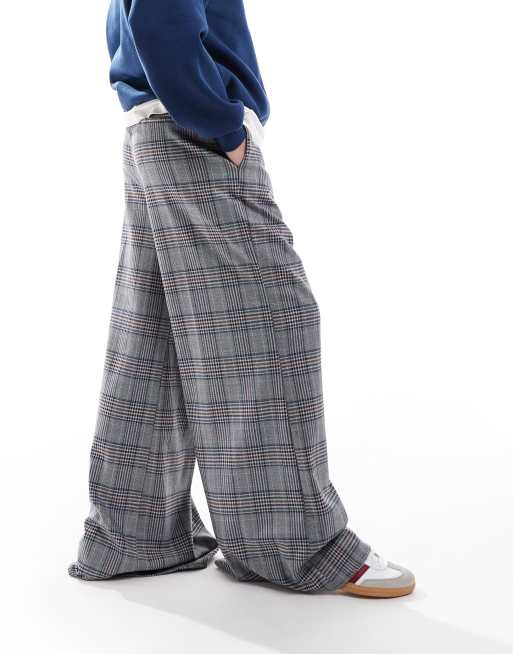 Scalpers Plaid Pants In Blue  