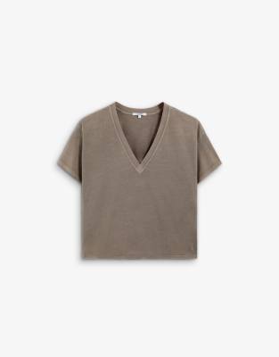 Scalpers -Plain Skull - T-Shirt in Taupe-Brown