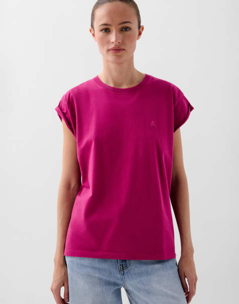 Scalpers Plain skull tee in bouganville