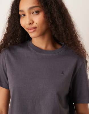 Scalpers Plain Skull Tee In Blue