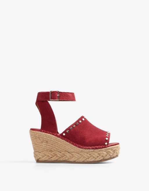Scalpers platform sandals in cherry red