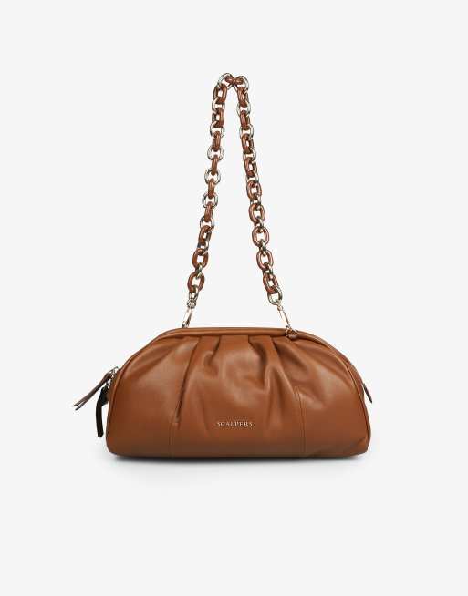 Scalpers - Pochette in pelle morbida color cammello