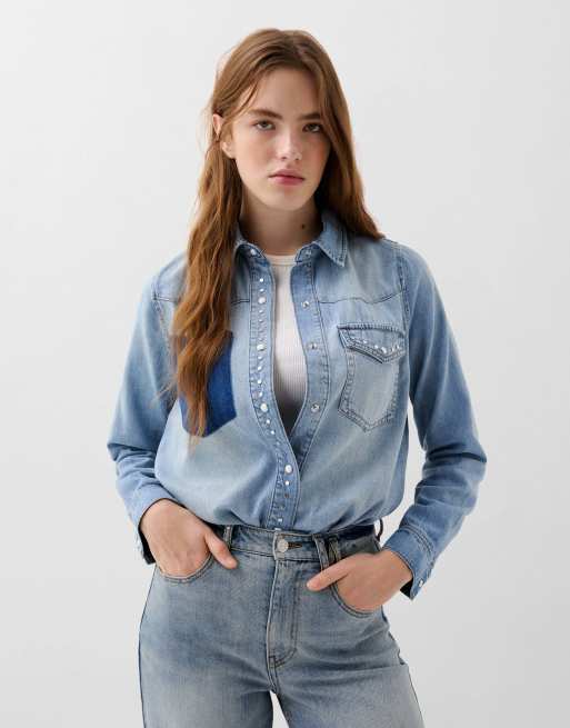Scalpers – Pocket Joy – Jeanshemd in hellem Indigo