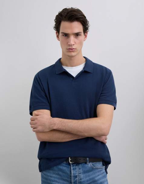 Scalpers - Polo blu navy scuro testurizzata - view 1