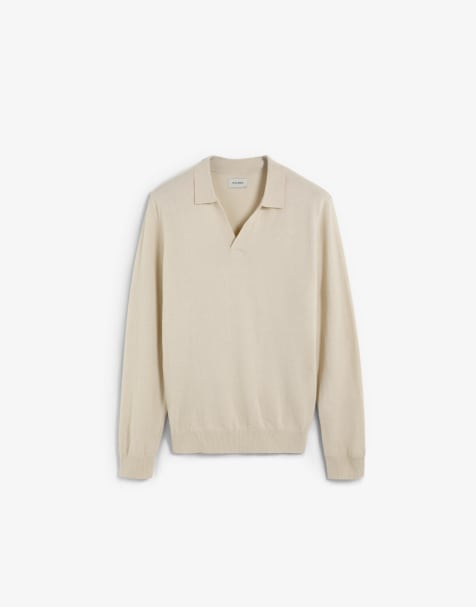 Scalpers - Polo en maille de laine - Crème - view 1
