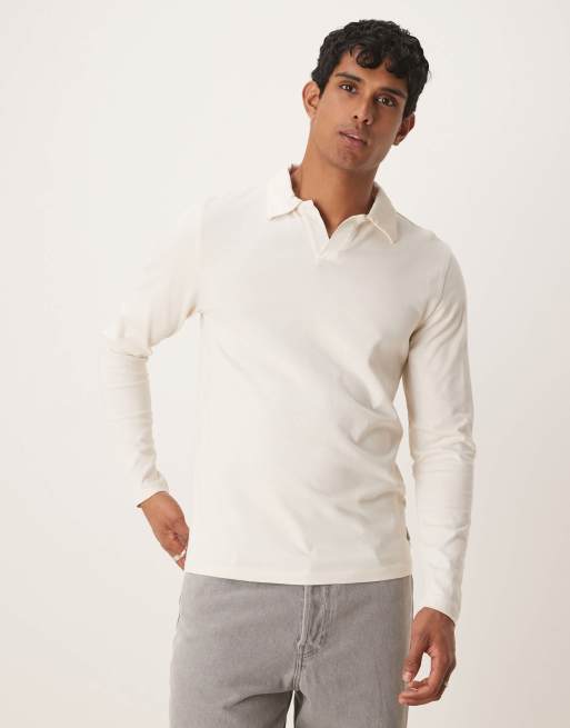Scalpers - Polo sans coutures à manches longues - Blanc cassé