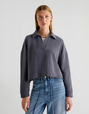 Polo Sweater In Dark Gray