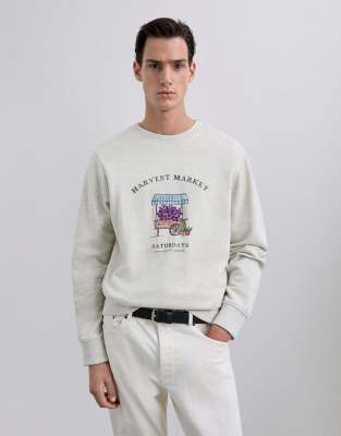 Scalpers - Pull à motif marché - Beige chiné-Neutre