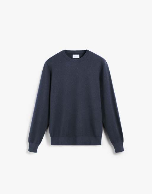 Scalpers - Pull classique en tricot à col rond - Bleu marine