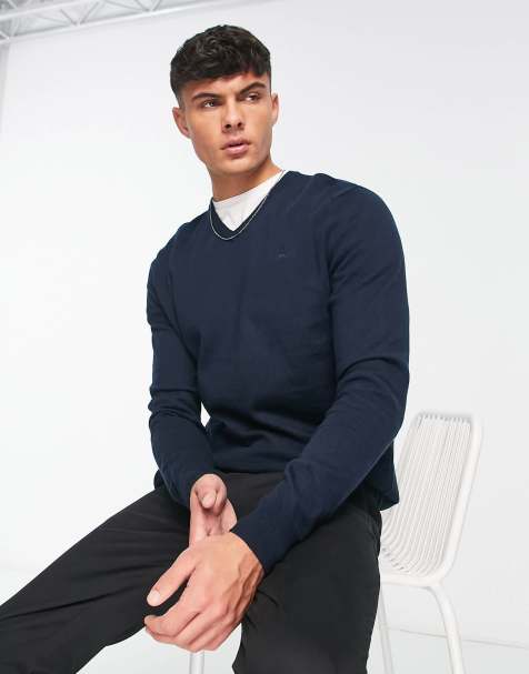 Scalpers – Pullover in Marineblau mit V-Ausschnitt - view 1