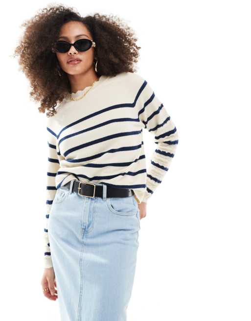 Scalpers – Pullover mit Streifen in Marineblau