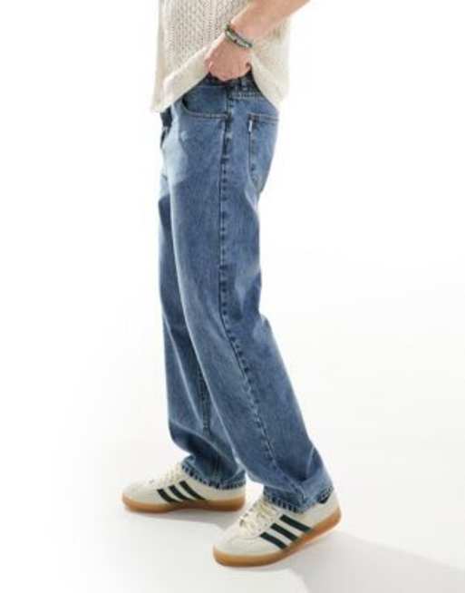 Scalpers - Rechte jeans in gebleekt denim