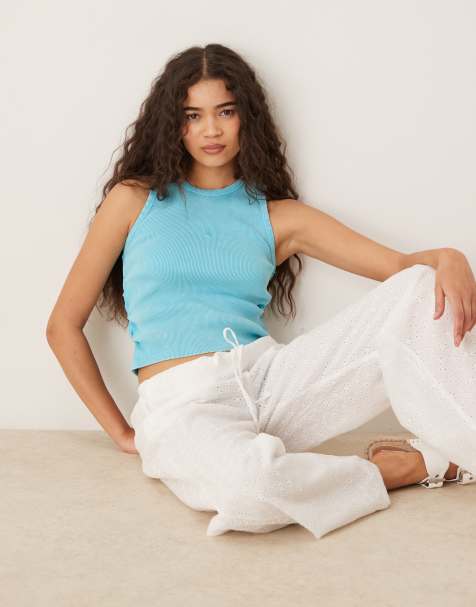 Scalpers Rib gather side tee in turquoise - view 1