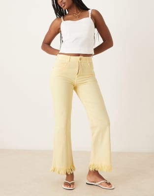 Scalpers Rivet Color Denim Pants In Yellow