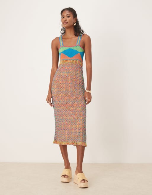 Scalpers - Robe crochetée à bretelles fines - Multicolore