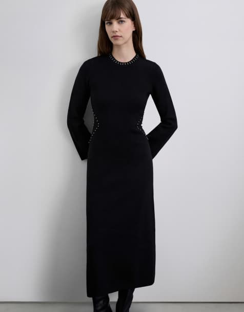 Scalpers - Robe en maille à clous - Noir - view 1