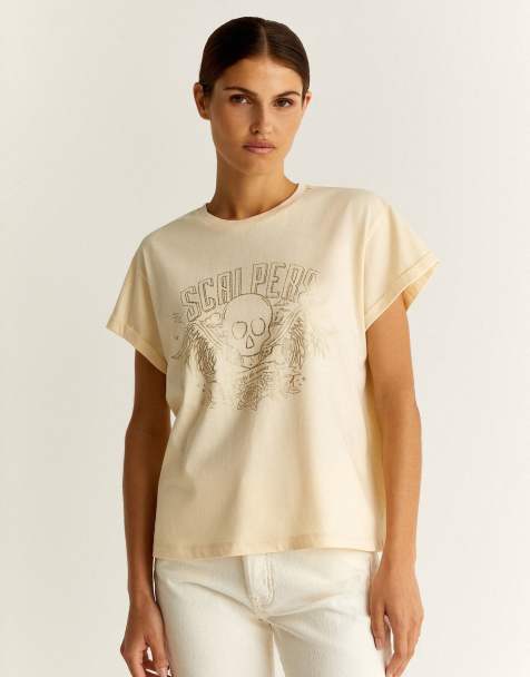 Scalpers rock foil t-shirt in natural - view 1