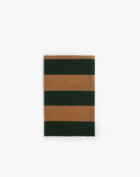 Scalpers Roger scarf in camel stripes - view 1