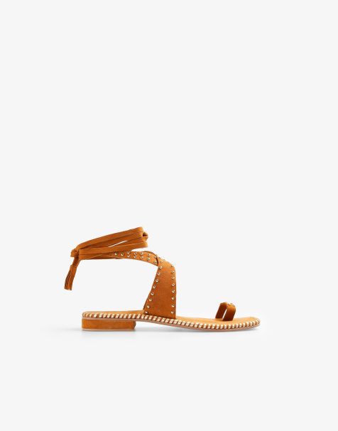Scalpers Roma studs sandals in camel - view 1