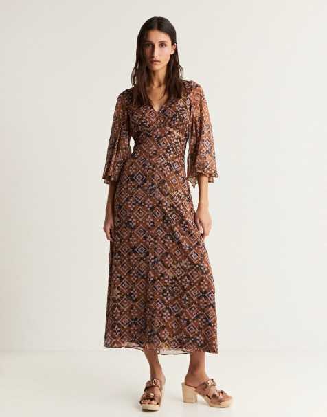 Scalpers rombo dress in brown - view 1