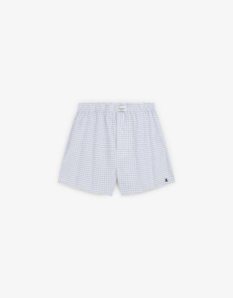 Scalpers – Ronald – Karierte Boxershorts in kariertem Weiß - view 1