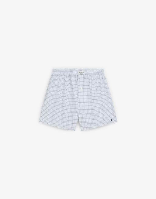 Scalpers – Ronald – Karierte Boxershorts in kariertem Weiß