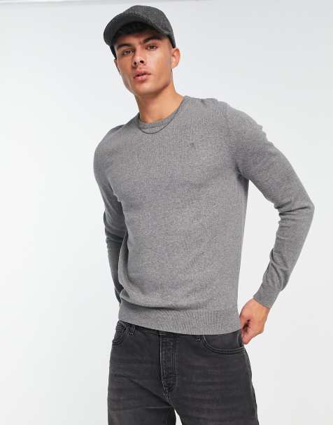 Scalpers round neck sweater in gray melange - view 1