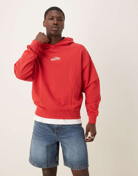 Scalpers - Rubber - Sweater met capuchon in rood - view 1