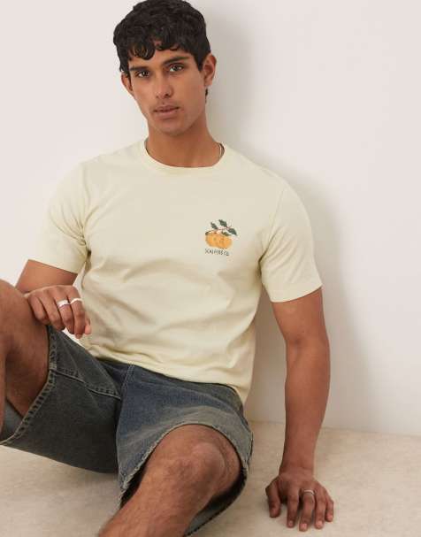 Scalpers - Rustic - T-shirt à logo effet hachuré - Citron clair - view 1