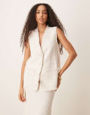 rustic vest in ecru-Neutral