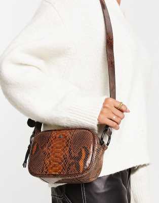 Scalpers - Sac en cuir à mini tête de mort et imprimé animal 