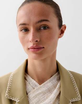 Scalpers Safari Stitching Jacket In Green