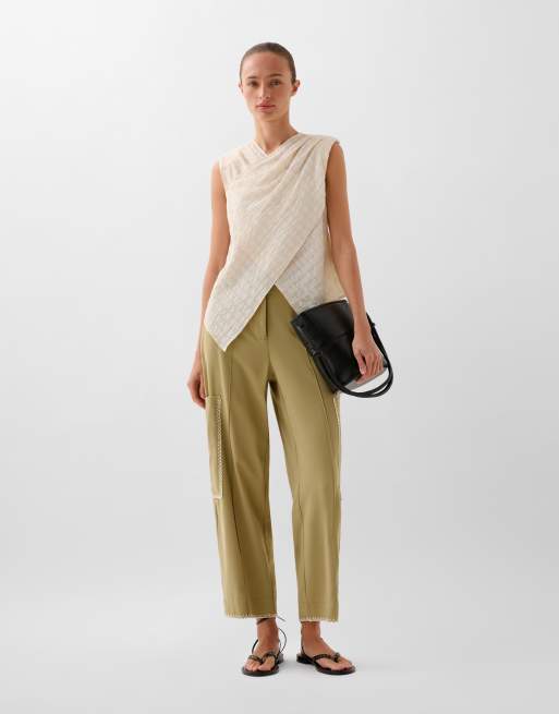 Scalpers Safari stitching pants in khaki green