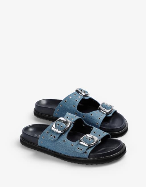 Scalpers - Sandales en denim - Bleu