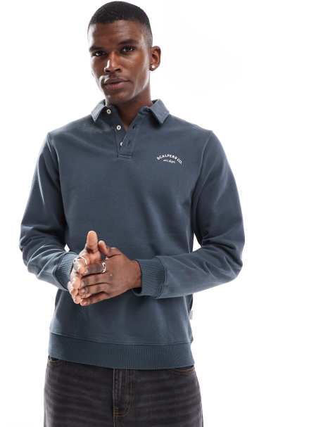 Scalpers SC polo sweater in navy - view 1