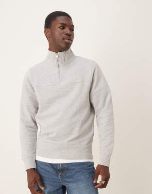 Sc zipper sweater in gray melange