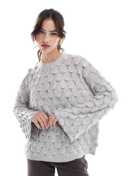 Scalpers scale crystal jumper in grey - view 1