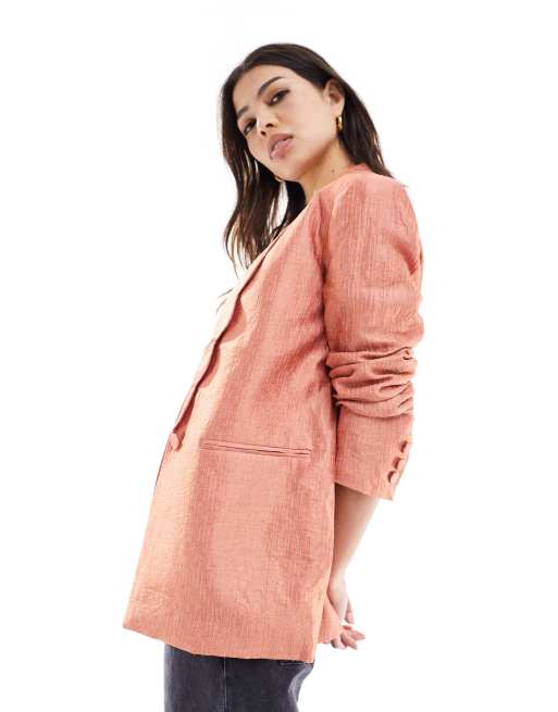 Scalpers scallop blazer in pink