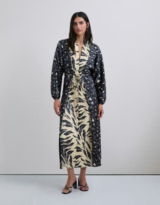Scalpers - Scduoprintjac - Kleid mit Animal-Print-Bunt