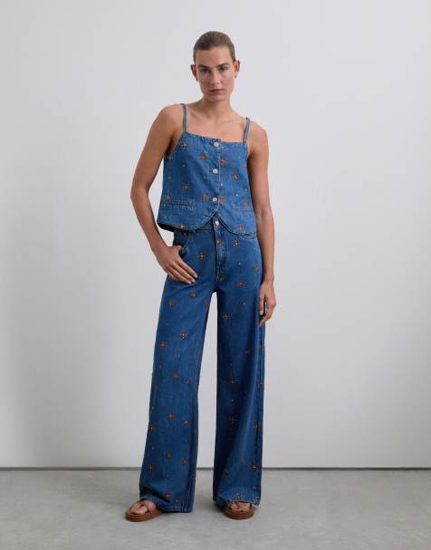 Scalpers - Scembflower - Pantaloni in denim color indaco - view 1